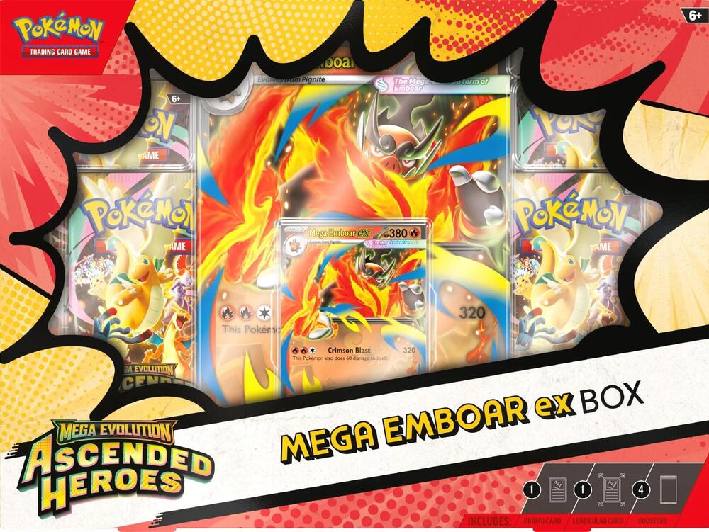 Ascended Heroes Mega Emboar ex Box – Martz Collectibles